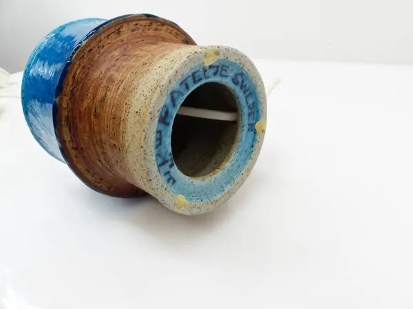 Illustration numéro 4 du produit Lampe de table en grès bleu par Inger Persson pour Rörstrand, Suède, années