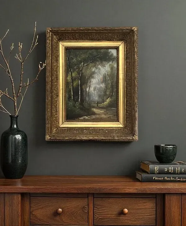 Illustration numéro 4 du produit Ecole française, HST paysage animé Barbizon signé fin XIXème