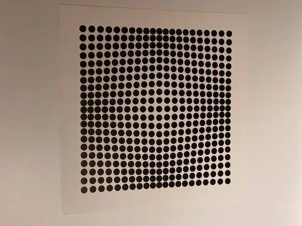 Illustration numéro 4 du produit Sérigraphie Vasarely - ''Cinétique Profonde'' - Illusion 3D & Noir et Bl