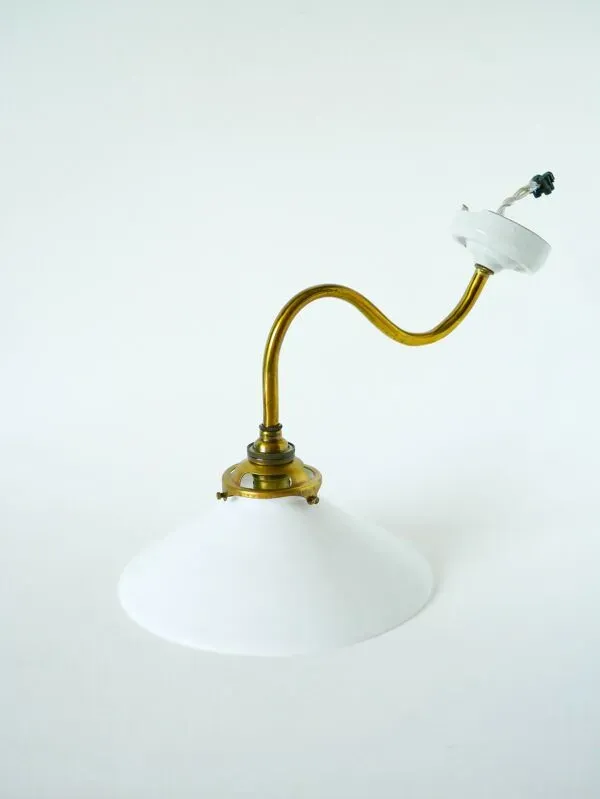 Illustration numéro 4 du produit Applique col de cygne en opaline et laiton, début XXème