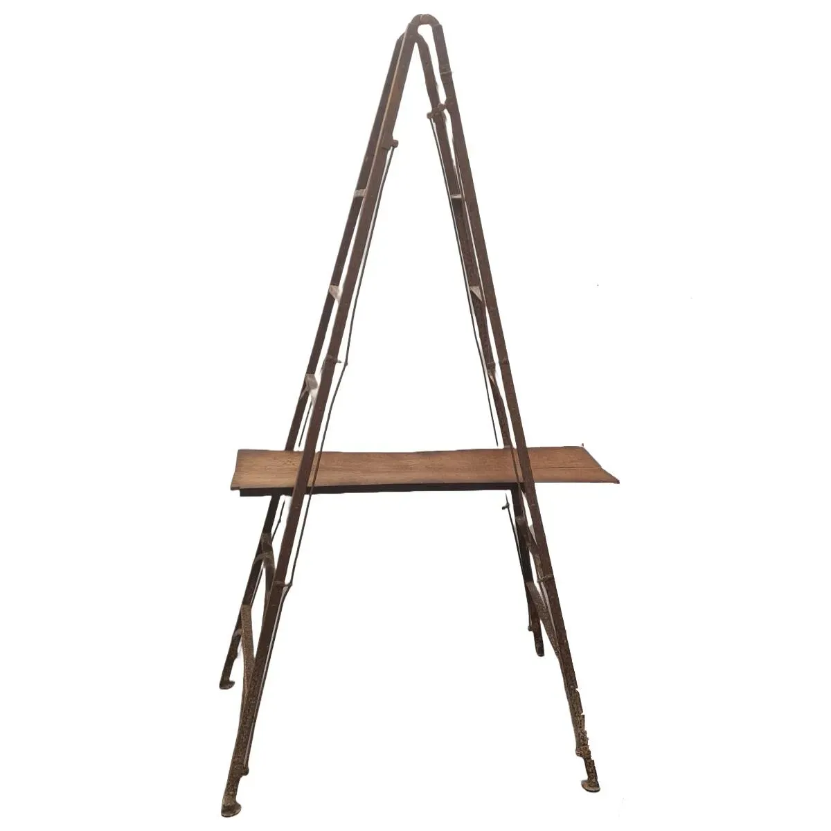 Illustration numéro 4 du produit Ancienne échelle industrielle française en métal, début des années 1900