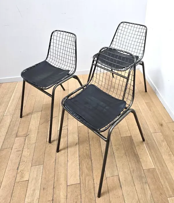 Illustration numéro 4 du produit Suite de 3 chaises industrielles Jali