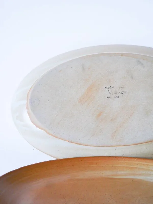 Illustration numéro 4 du produit Paire de grands plats ovals en grès, 1970