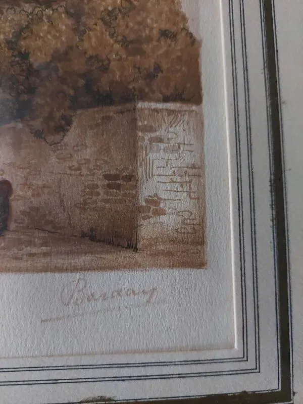 Illustration numéro 4 du produit Aquarelle signée Barday Senlis la cathédrale première moitié XXème