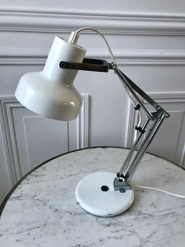 Illustration numéro 4 du produit Lampe de bureau / chevet articulée aluminor années 60-70