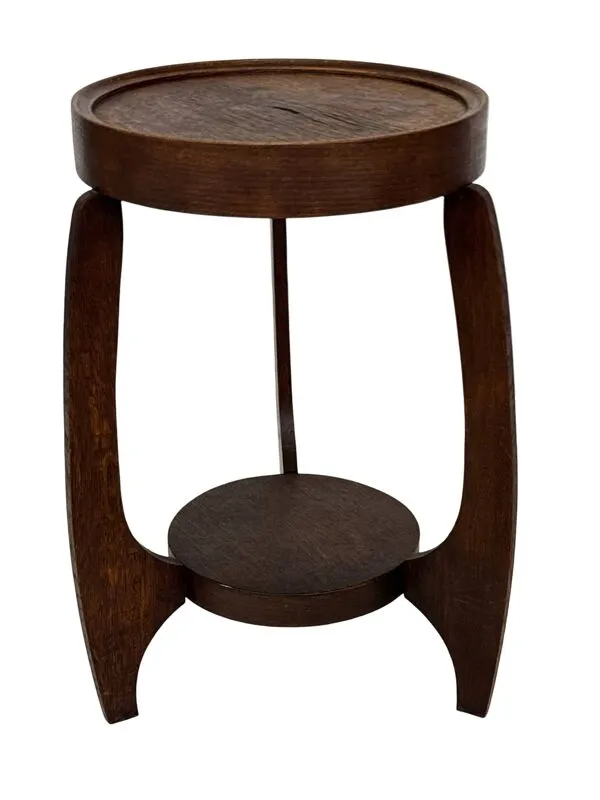 Illustration numéro 4 du produit Table d'appoint Art Déco en chêne au design minimaliste