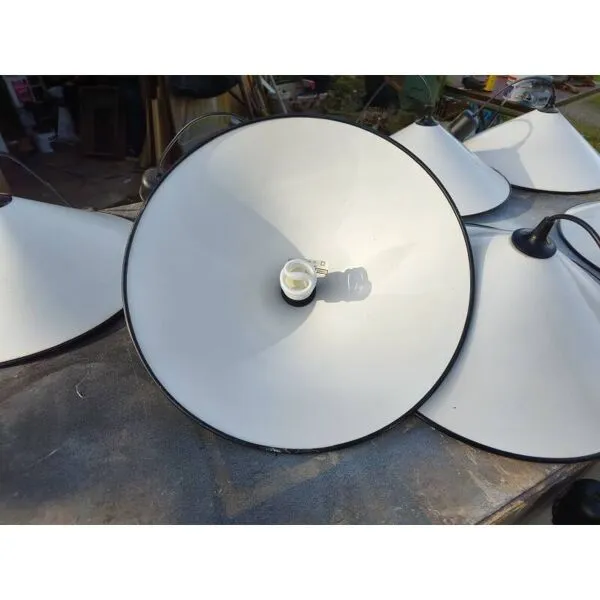 Illustration numéro 4 du produit Lot de 7 suspensions industrielles en tôle émaillée