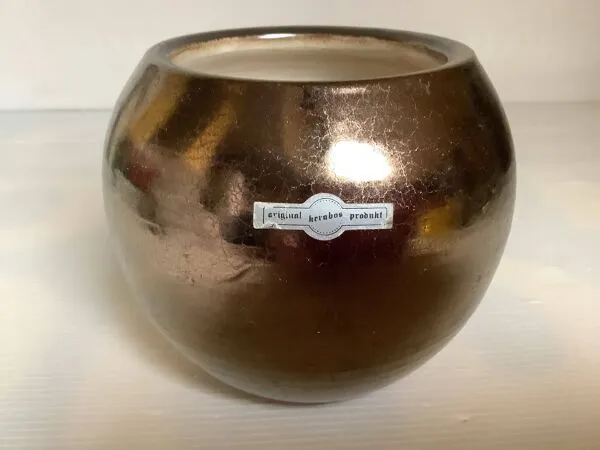 Illustration numéro 4 du produit Petit vase boule céramique craquelée dorée