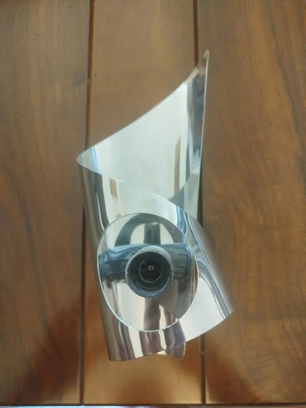 Illustration numéro 4 du produit Applique murale vintage futuriste en tôle chromée space age 70 80