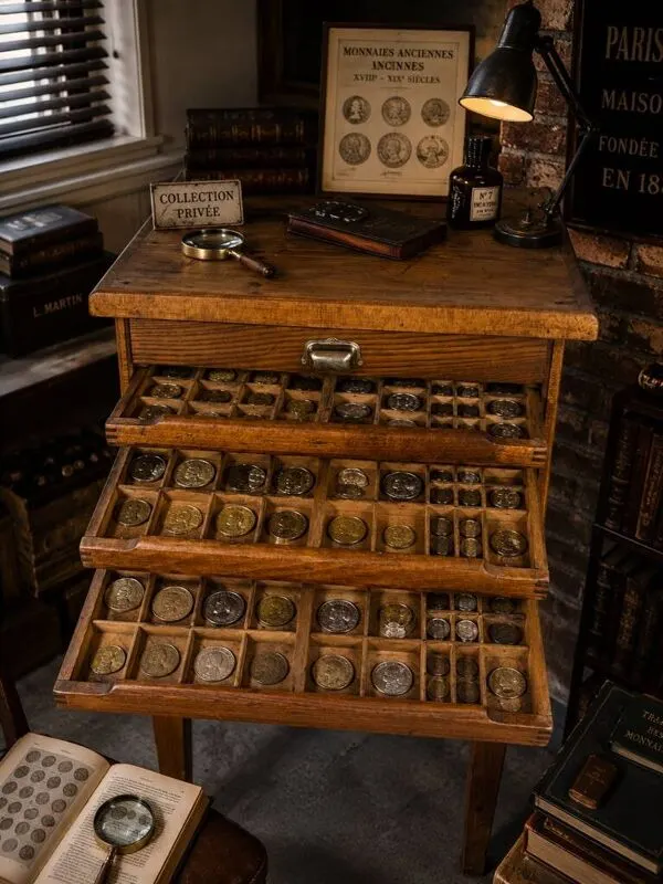 Illustration numéro 4 du produit meuble d'imprimerie XIXe siècle – 7 tiroirs – Cabinet de collectionneur