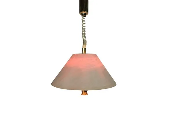 Illustration numéro 4 du produit Suspension, B + M Leuchten - style Hollywood Regency - RFA - laiton - acier - années 80