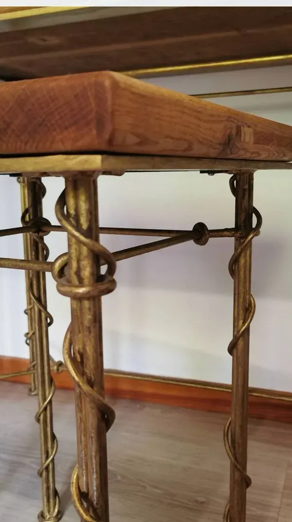 Illustration numéro 4 du produit Table d'appoint en fer forgé imitation lierre