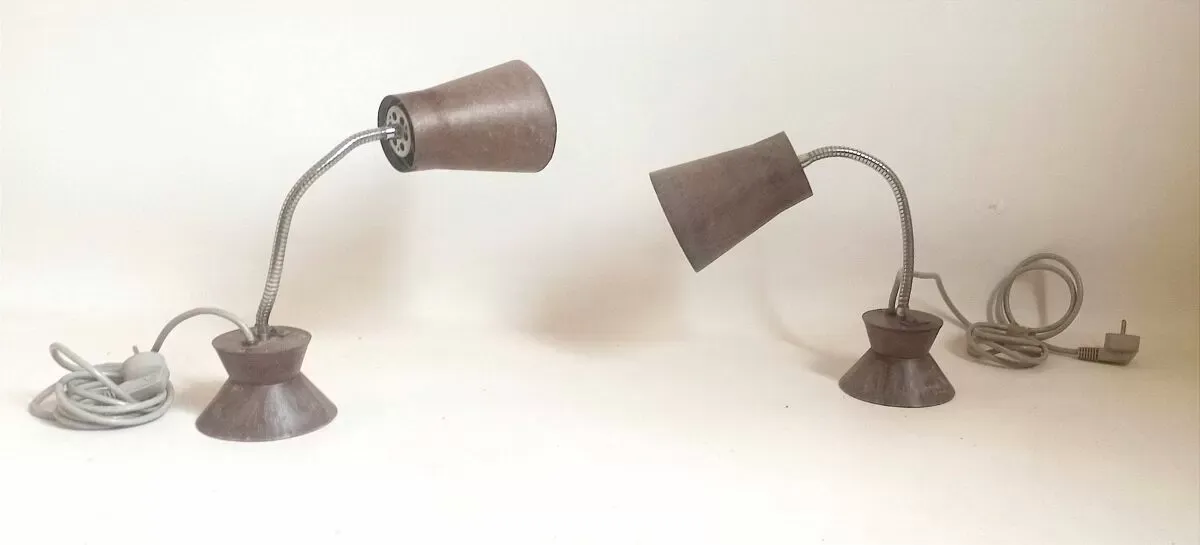 Illustration numéro 4 du produit Paire de lampes articulées industrielles Armelec Années 50