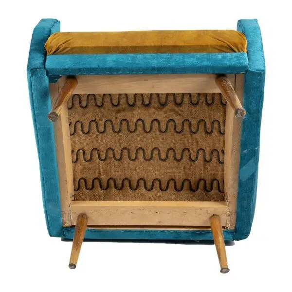 Illustration numéro 4 du produit Fauteuil rétro danois doré pétrole des années 60