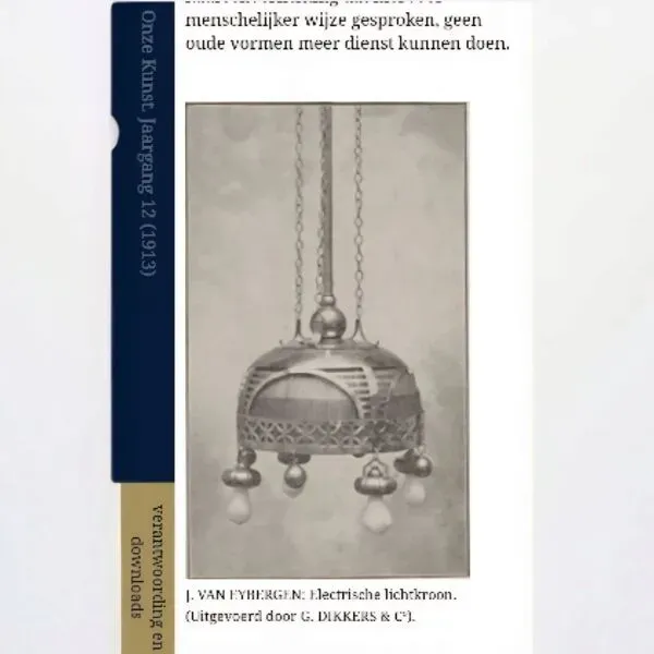 Illustration numéro 4 du produit Ecole d'Amsterdam / lampe suspendue / cuivre années 1920 / Johanna van Eijbergen