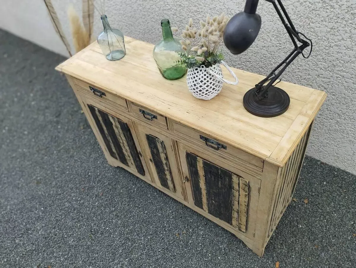 Illustration numéro 4 du produit Buffet Bois 3 portes / Meuble Esprit Atelier