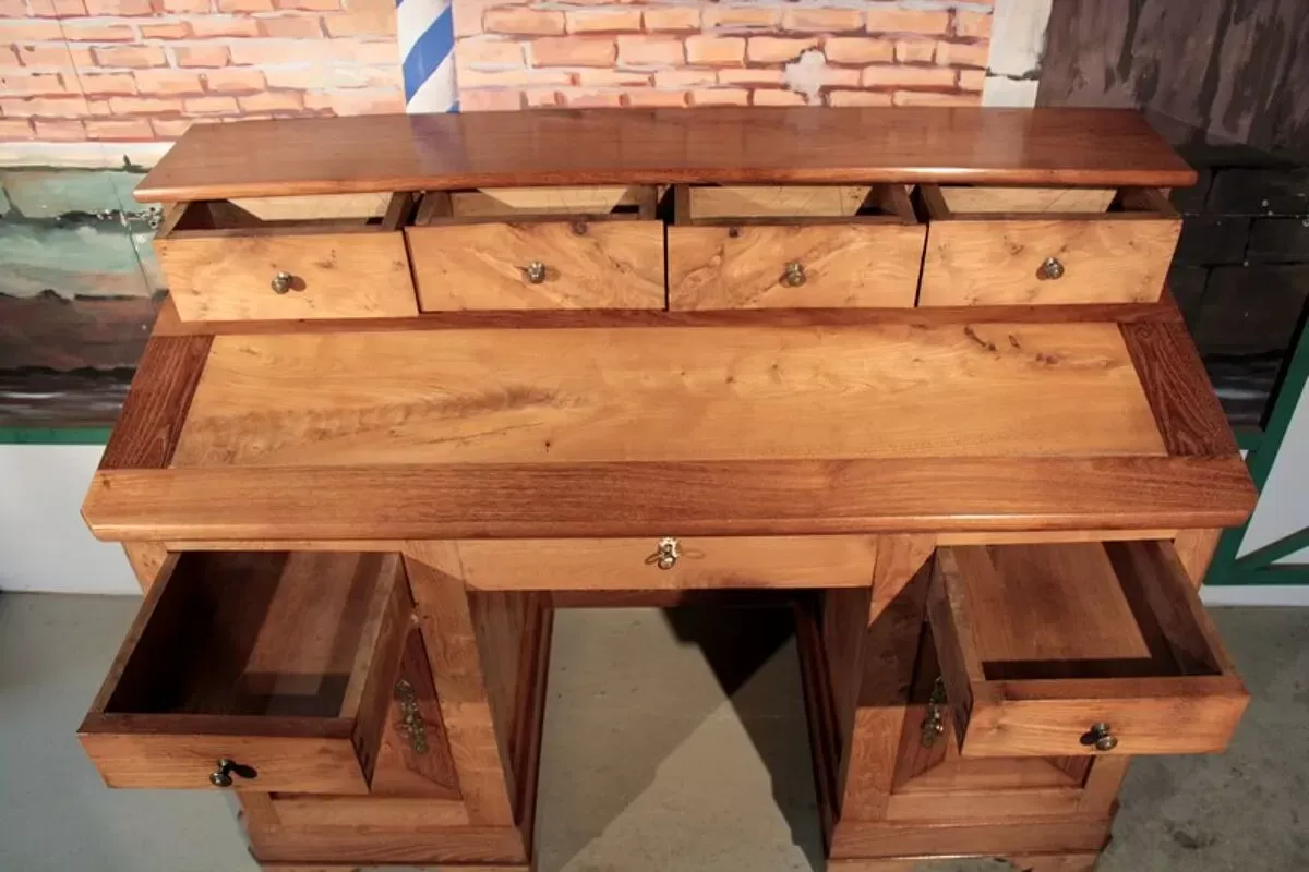 Illustration numéro 4 du produit Bureau de pente en frêne et acacia XIXe