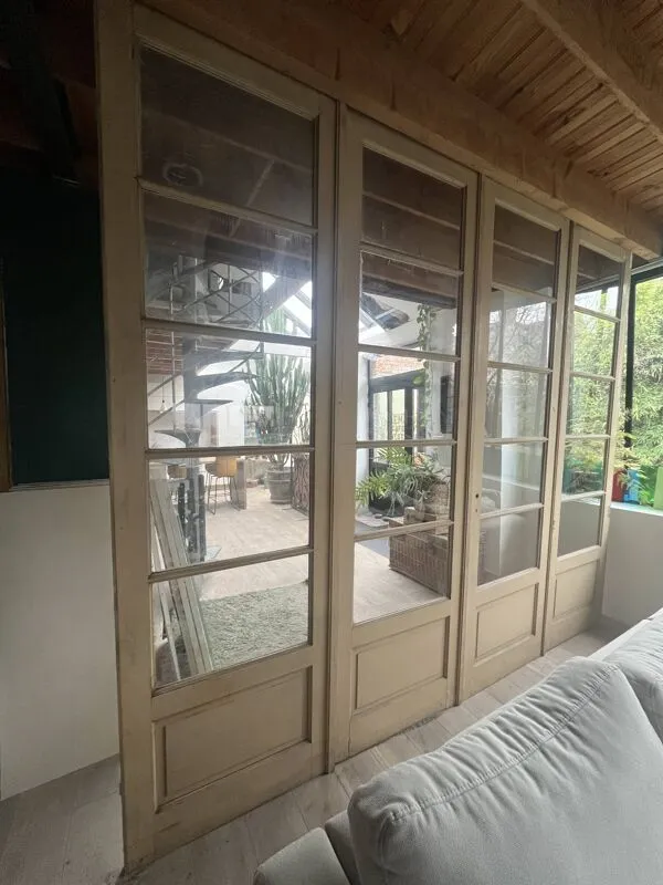 Illustration numéro 4 du produit lot de quatre portes de séparation vitrées grande taille