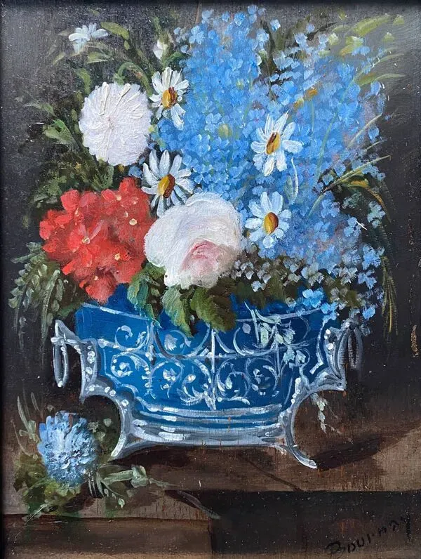 Illustration numéro 4 du produit Tableau hsp ''nature morte aux fleurs des champs'' xix° signé bournay + cadre