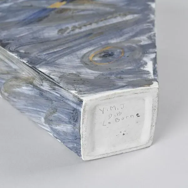 Illustration numéro 4 du produit Vase en porcelaine peint, atelier de La Borne, France, vers 1990