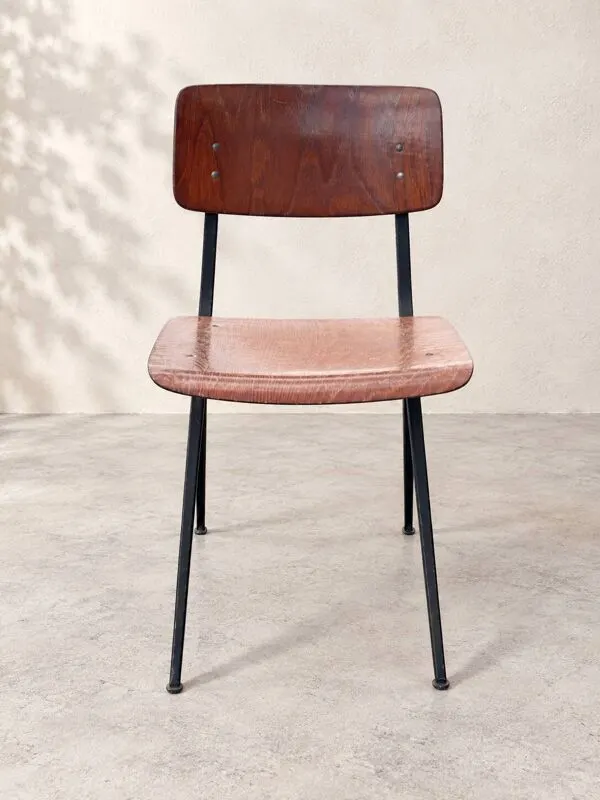 Illustration numéro 4 du produit Chaise Marko vintage en contreplaqué et métal noir – années 50/60