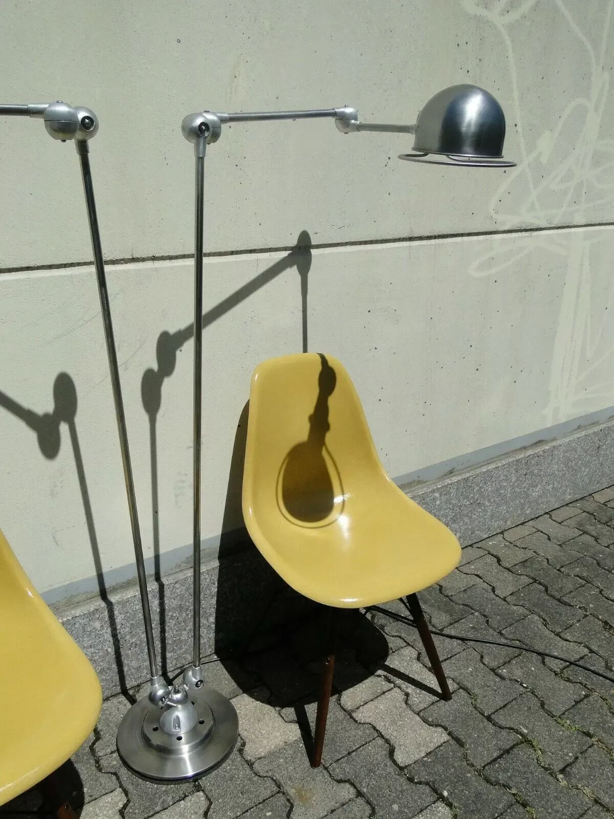 Illustration numéro 4 du produit Lampadaire vintage jielde double graphite 6 bras de Jean Louis Domecq France 1960