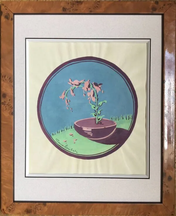 Illustration numéro 4 du produit Les campanules.Gouache Art déco de France Lambert, 1902-1981.