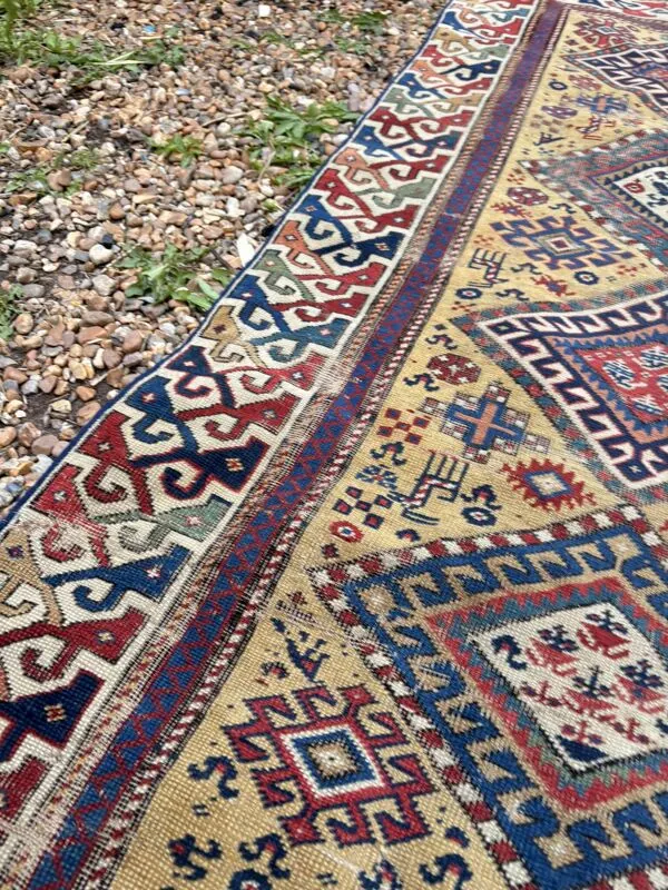 Illustration numéro 4 du produit Tapis Couloir Persan Ancien Fait Main 85x340 Laine Tribale Boho Turc Kurde