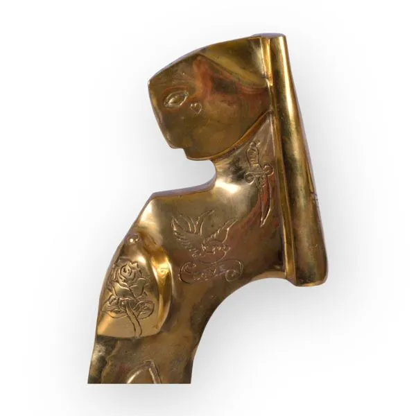 Illustration numéro 4 du produit S'il vous plaît, aimez-moi - Sculpture en bronze patiné or par Andreas Wargenbrant 4/25