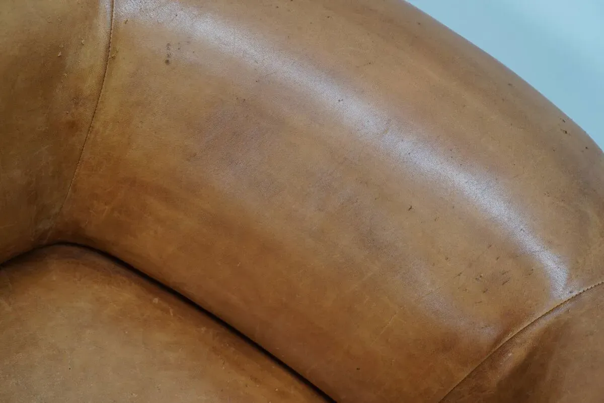 Illustration numéro 4 du produit Fauteuil Club Vintage en Cuir Couleur Cognac, Pays-Bas