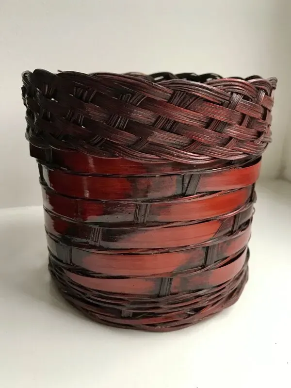 Illustration numéro 4 du produit Cache-pot en rotin & osier plantes années 70