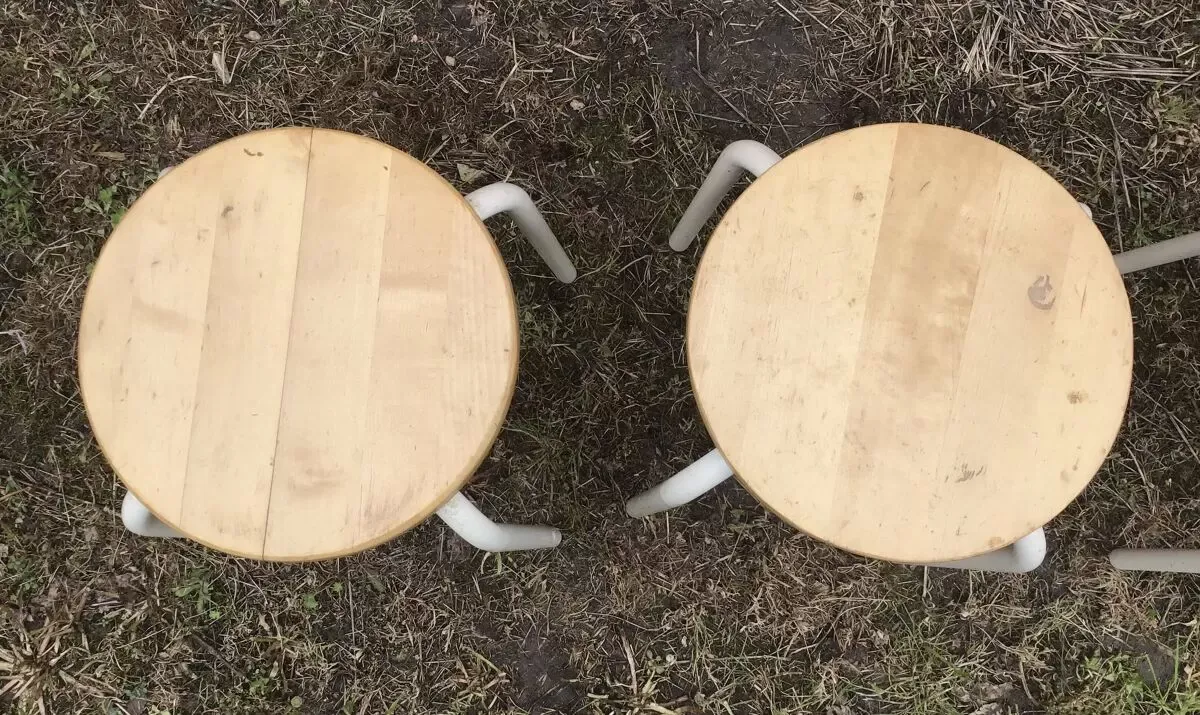 Illustration numéro 4 du produit Suite de 4 tabourets style industriel bois et métal