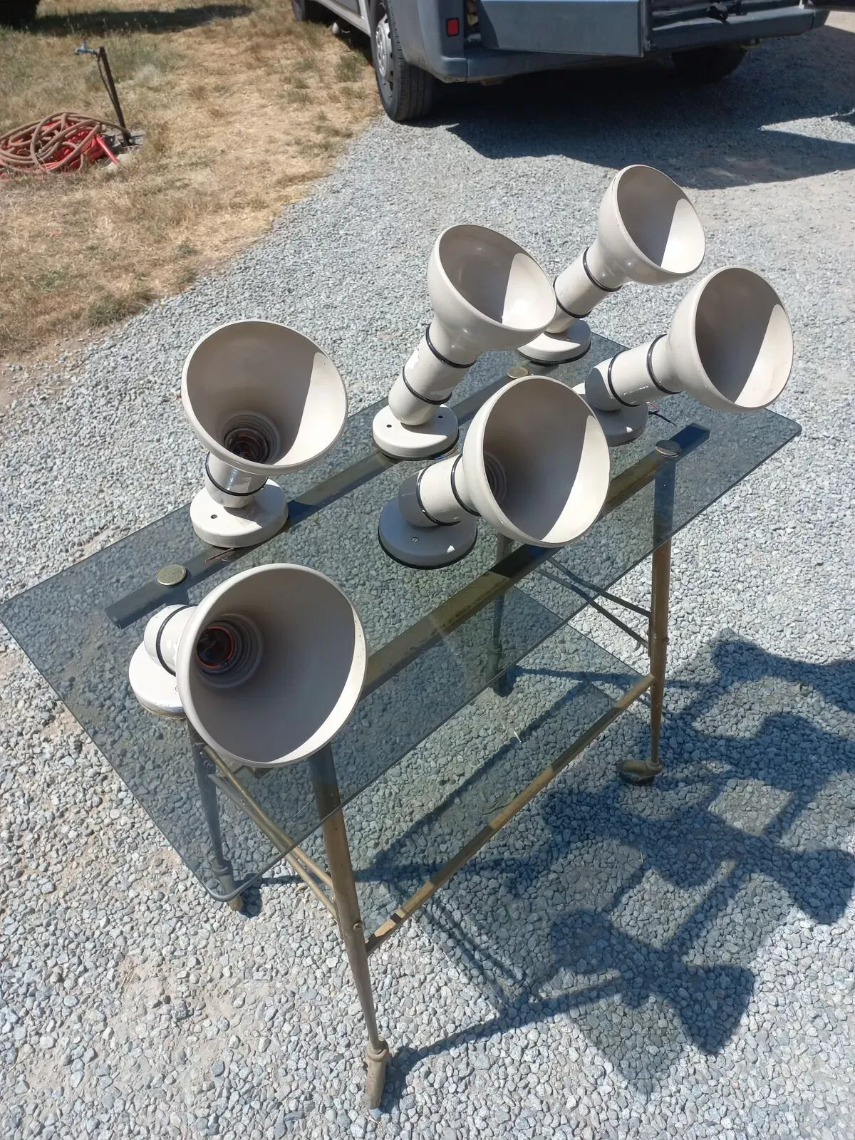 Illustration numéro 4 du produit Set de 6 appliques spots orientables  Lita des années 70