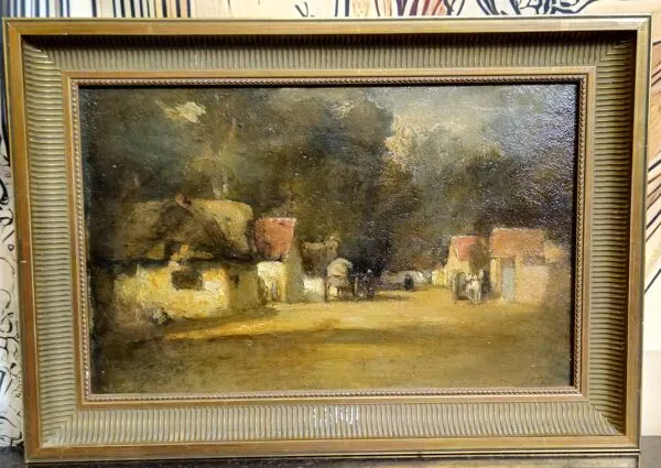 Illustration numéro 4 du produit École française – d’après Auguste Boulard – Village animé au crépuscule