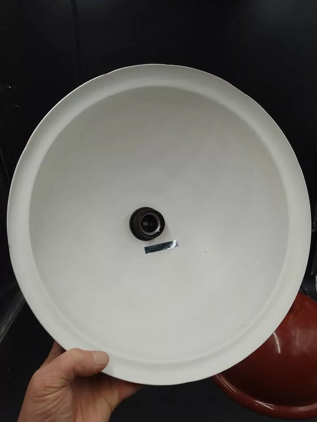 Illustration numéro 4 du produit Rare x2 suspension lita design lampe industrielle  usine  tôle 1960/70 loft