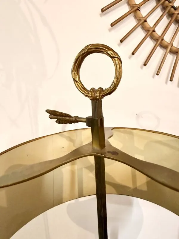 Illustration numéro 4 du produit Lampe bouillotte ancienne en laiton – 3 lumières