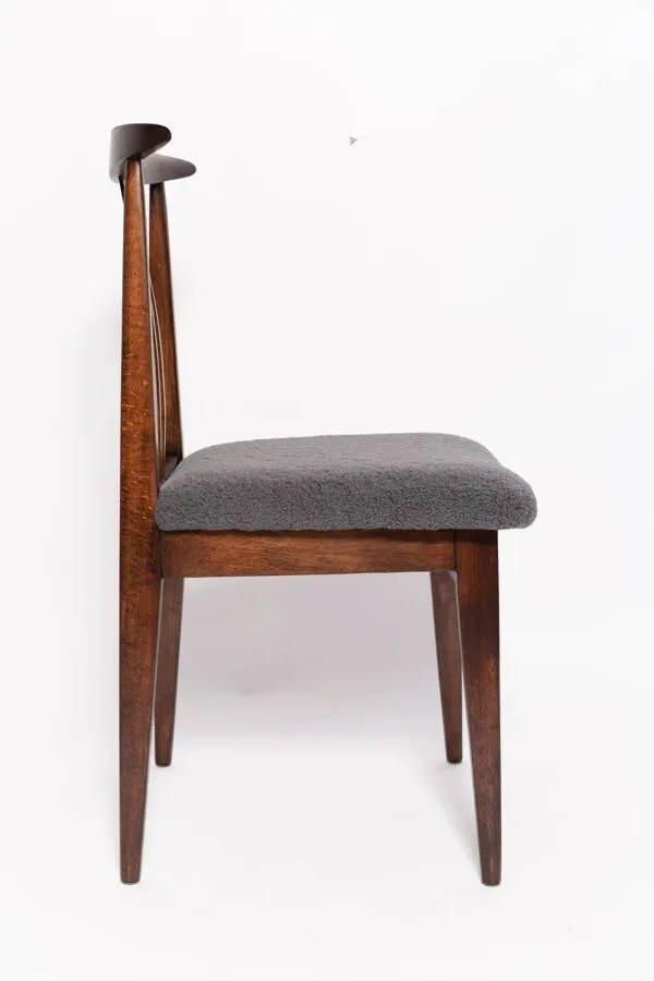 Illustration numéro 4 du produit Chaise en hêtre bouclé graphite gris milieu du siècle par M. Zielinski, Europe, 1960