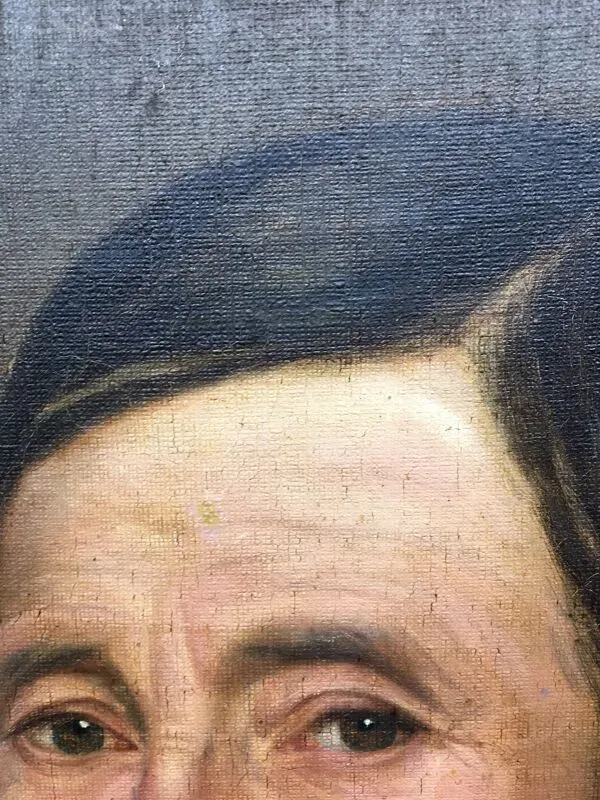 Illustration numéro 4 du produit Tableaux signé,  portrait d’un gentleman au livre et à la boucle d’oreille:  XIX siècle