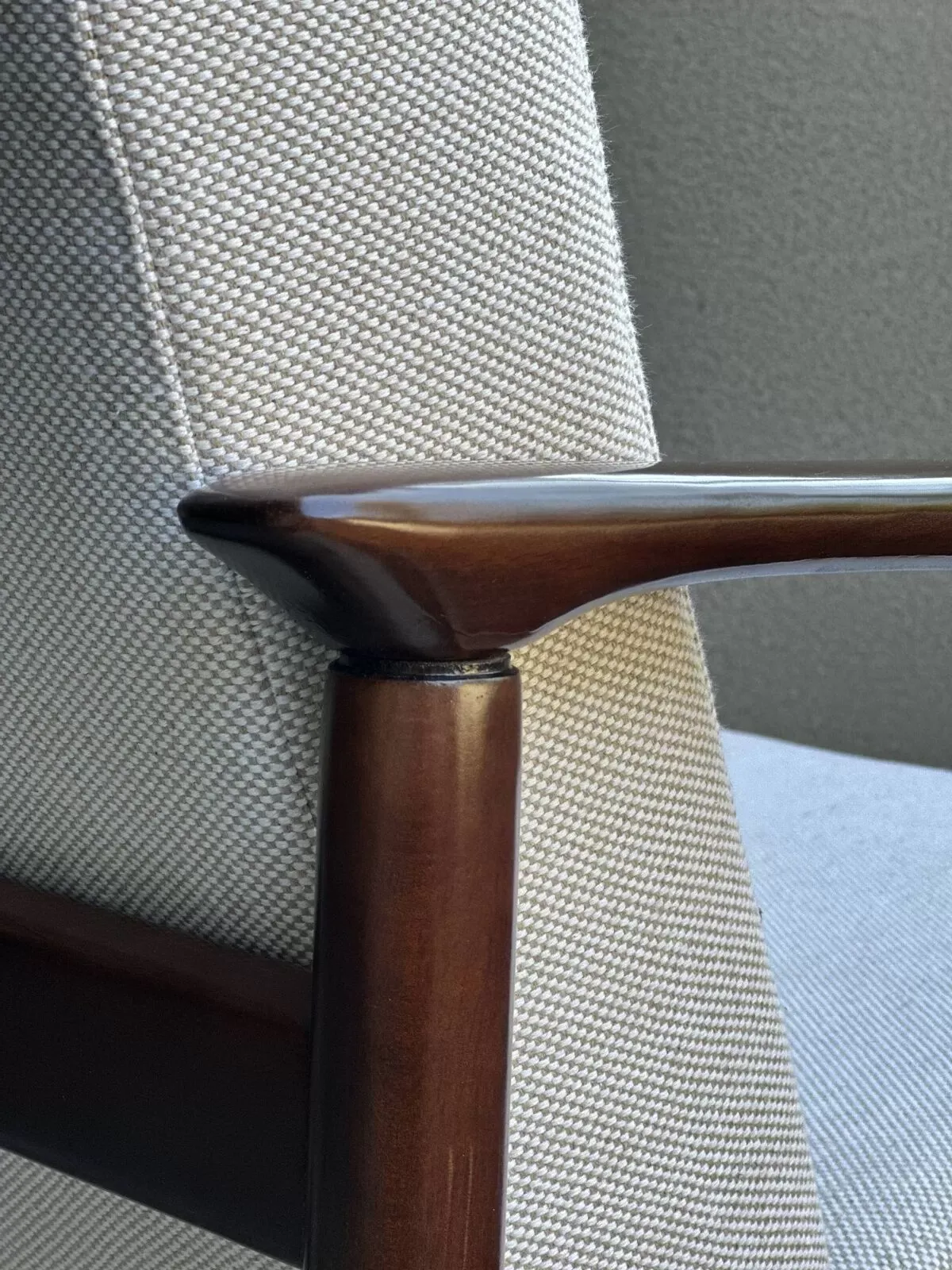 Illustration numéro 4 du produit Fauteuils Mid Century en Lin Beige, par Edmund Homa, 1960s, Set de deux