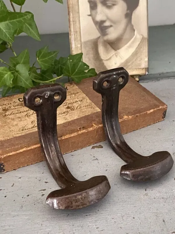 Illustration numéro 4 du produit Paire de patères métalliques