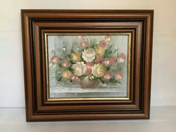 Illustration numéro 4 du produit Tableau bouquet de fleurs huile sur toile signée