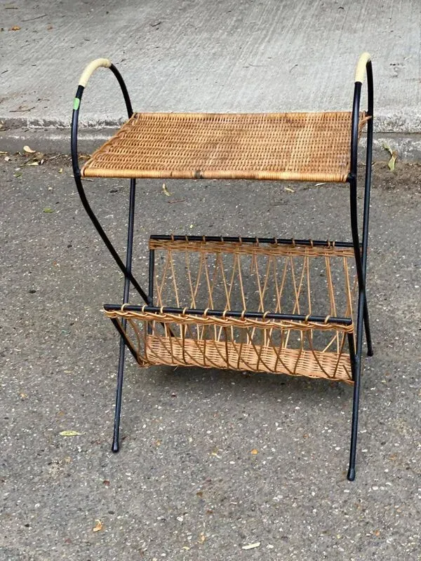 Illustration numéro 4 du produit Table de chevet rotin et osier tressé