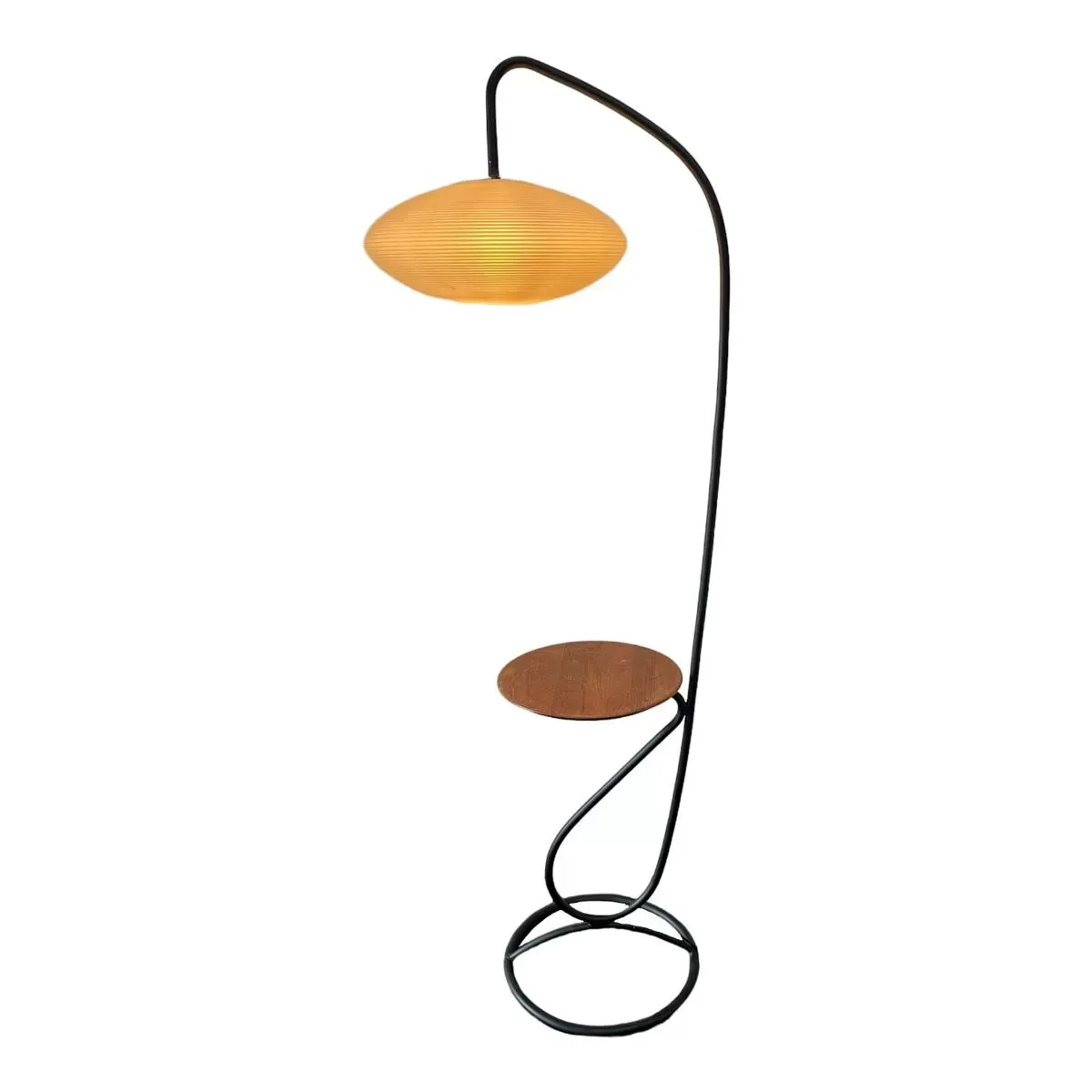 Illustration numéro 4 du produit Lampadaire ( lampe & table ) en  acier tubulaire, ca 1960
