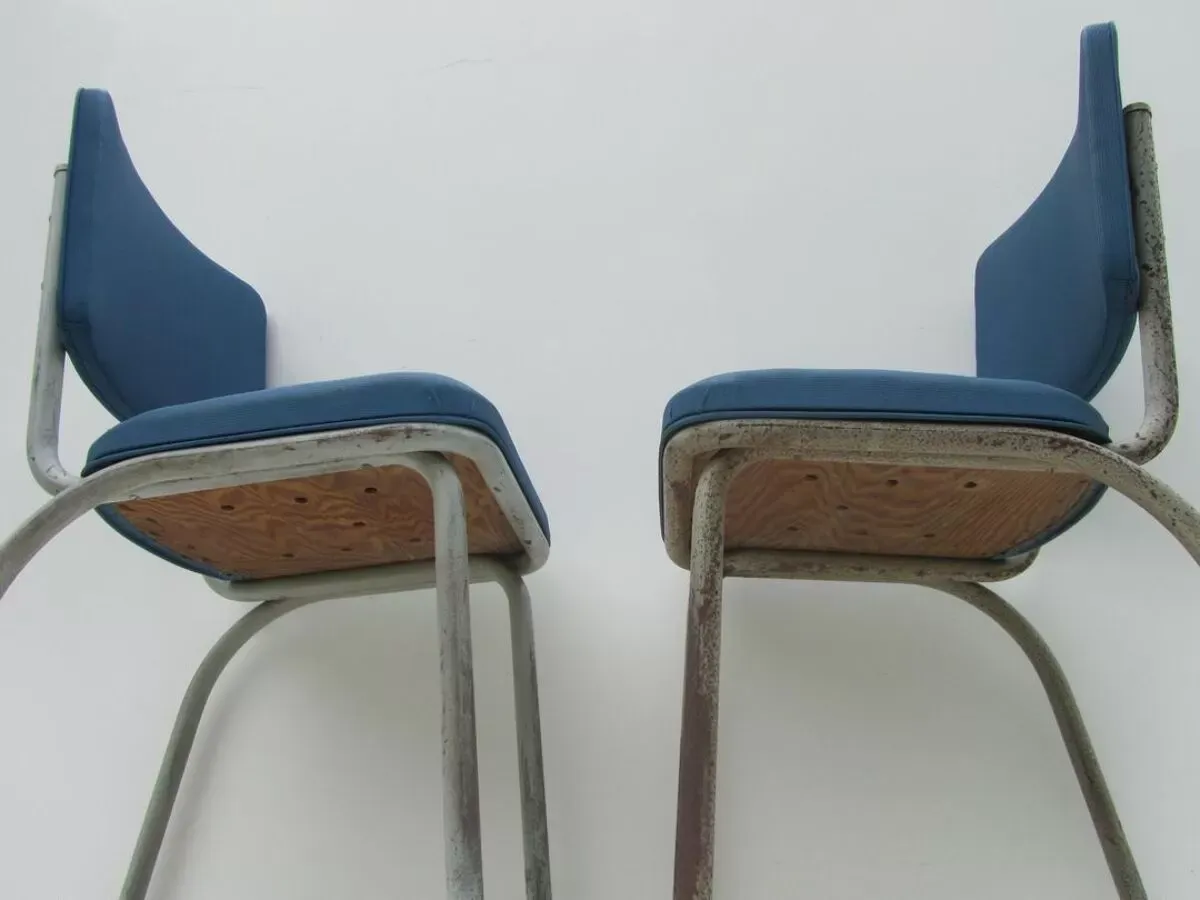 Illustration numéro 4 du produit Set of 9 original Tubax chairs attributed to Willy Van Der Meeren, Belgium, 1950s