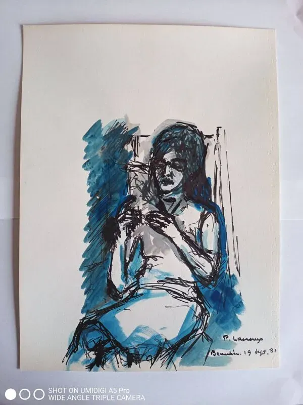 Illustration numéro 4 du produit Gouache sur papier, signée Pierre Lacroux (1909- 1993) datée 81