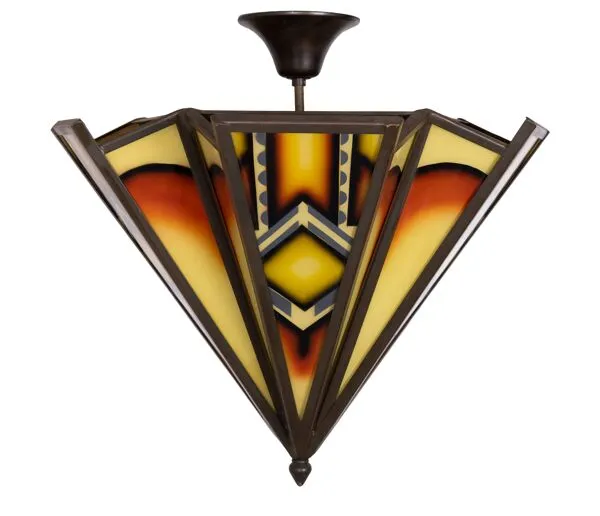 Illustration numéro 4 du produit Lustre en vitrail Art Déco de l'école d'Amsterdam, Hollande