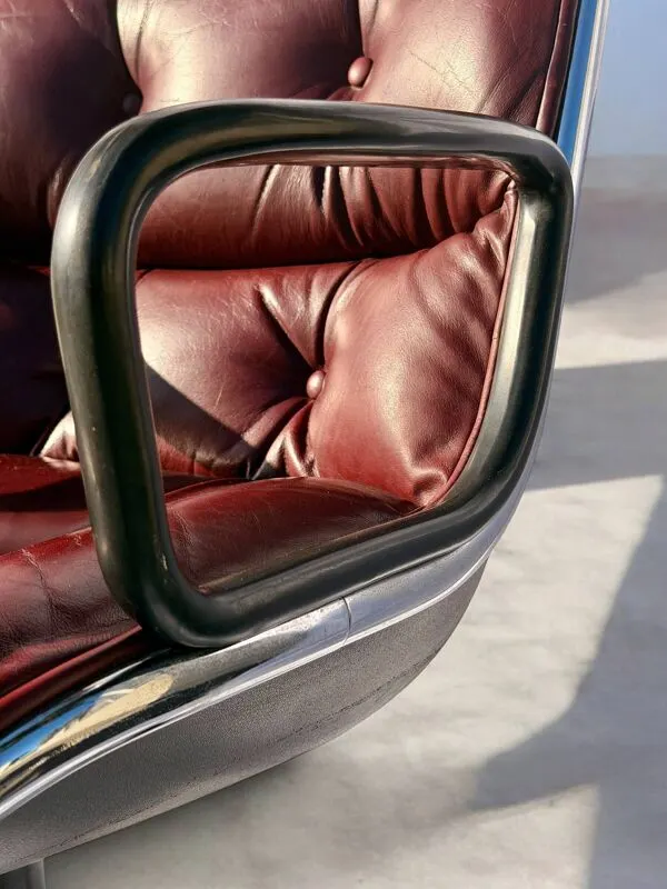 Illustration numéro 4 du produit Fauteuil Bureau Pollock Cuir Bordeaux - Knoll International