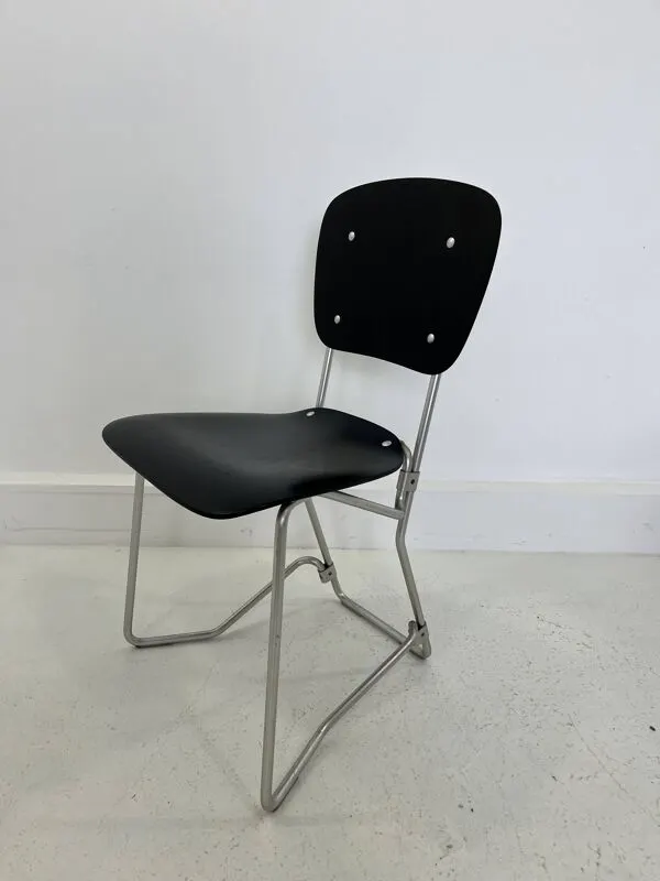 Illustration numéro 4 du produit Chaises de salle à manger Alu-Flex par Armin Wirth, années 1960, ensemble de 4