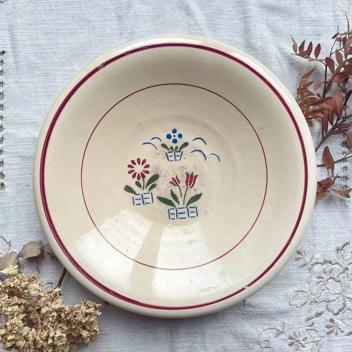 Illustration numéro 4 du produit Plat creux vintage LUNEVILLE modèle ''Aurore'' Made in France