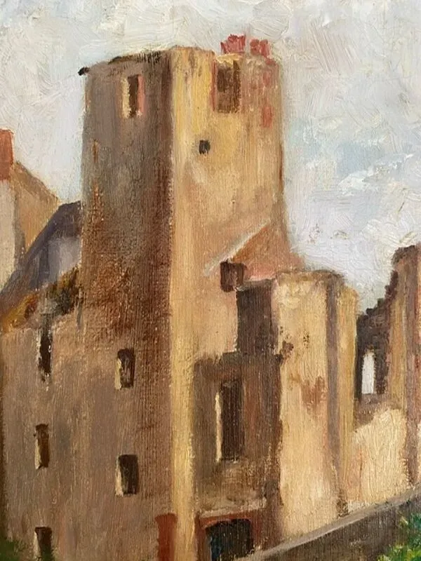 Illustration numéro 4 du produit Tableau ancien, paysage signé Lemoine, daté 1951